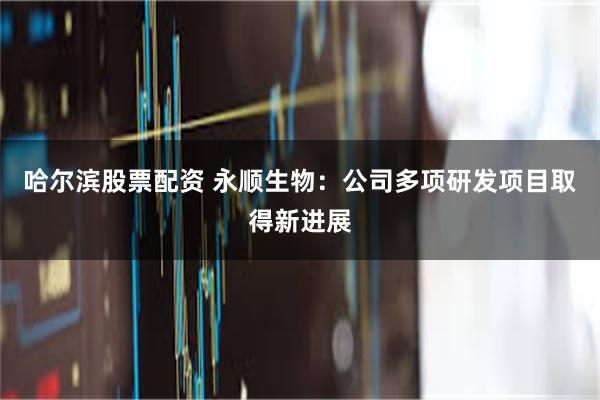哈尔滨股票配资 永顺生物：公司多项研发项目取得新进展